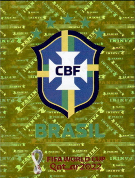 Team Logo Brazil samolepka Panini World Cup 2022 Silver version #BRA02