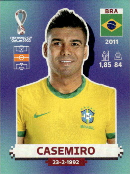 Casemiro Brazil samolepka Panini World Cup 2022 Silver version #BRA10