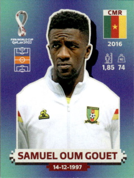 Samuel Oum Gouet Cameroon samolepka Panini World Cup 2022 Silver version #CMR14