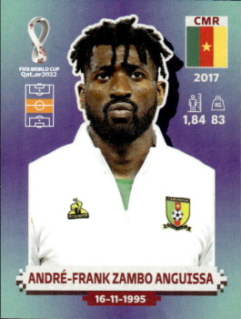 Andre-Frank Zambo Anguissa Cameroon samolepka Panini World Cup 2022 Silver version #CMR15