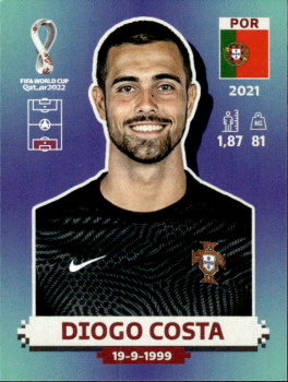 Diogo Costa Portugal samolepka Panini World Cup 2022 Silver version #POR03