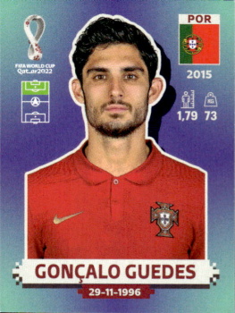 Goncalo Guedes Portugal samolepka Panini World Cup 2022 Silver version #POR20