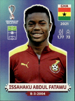 Issahaku Abdul Fatawu Ghana samolepka Panini World Cup 2022 Silver version #GHA19