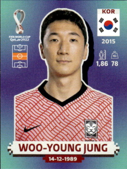 Woo-young Jung South Korea samolepka Panini World Cup 2022 Silver version #KOR12