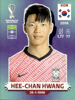 Hee-chan Hwang South Korea samolepka Panini World Cup 2022 Silver version #KOR16
