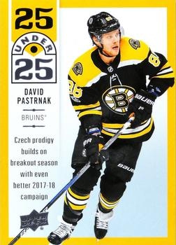 David Pastrnak Boston Bruins Upper Deck 2018/19 Series 1 25 Under 25 #U25-9