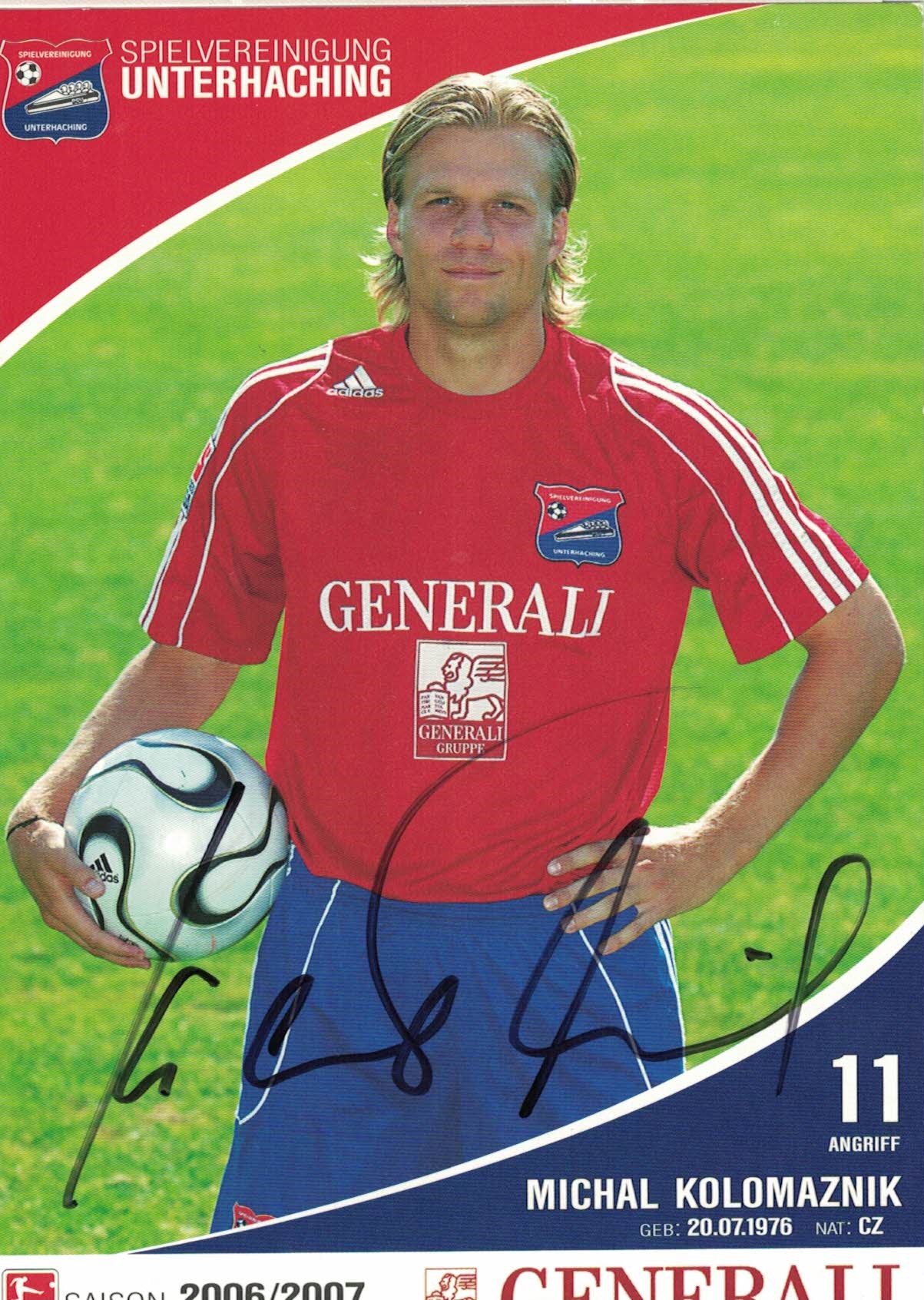 Michal Kolomaznik Sp Vgg Unterhaching 2006/07 Podpisova karta autogram