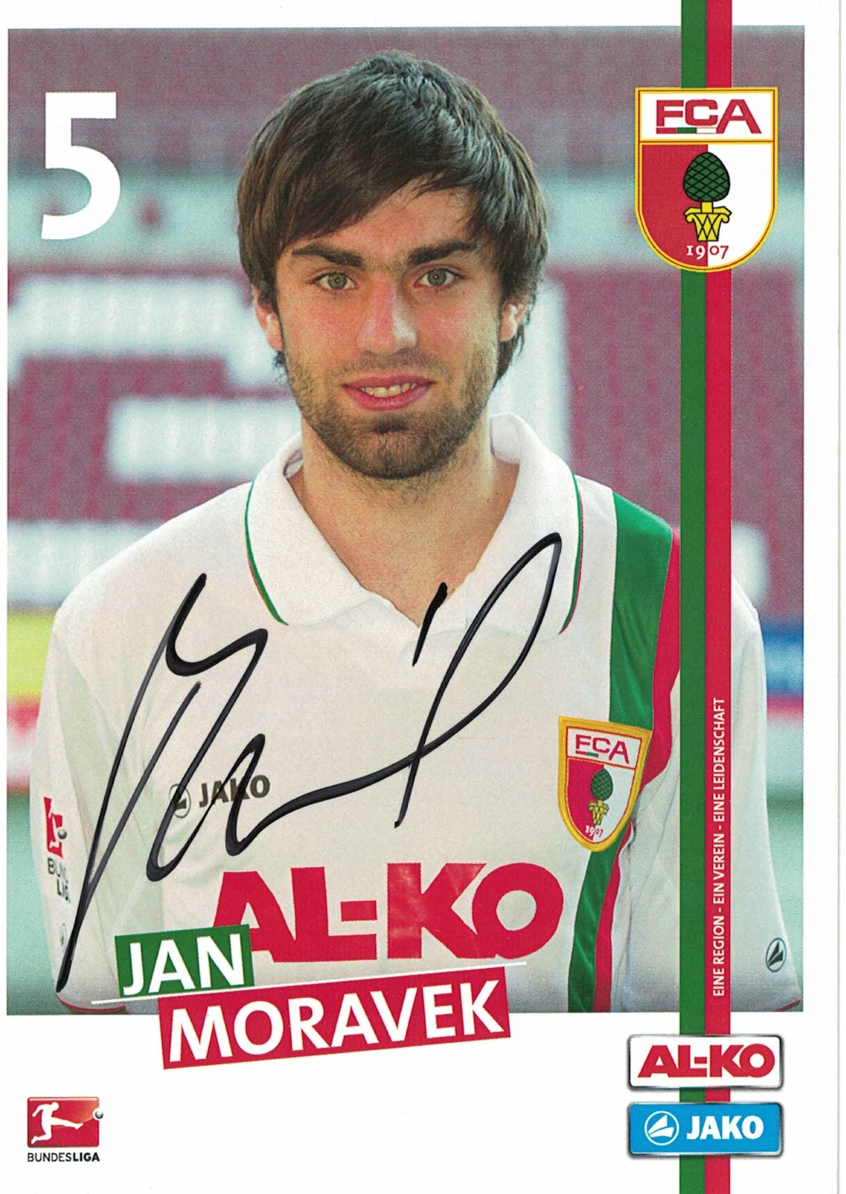 Jan Moravek FC Augsburg 2011/12 Podpisova karta autogram