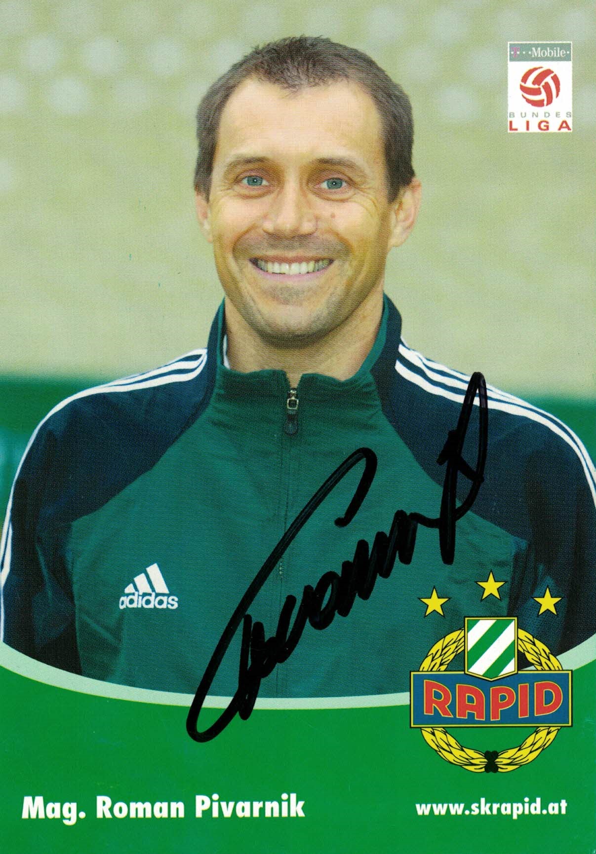 Roman Pivarnik Rapid Wien 2005/06 Podpisova karta autogram