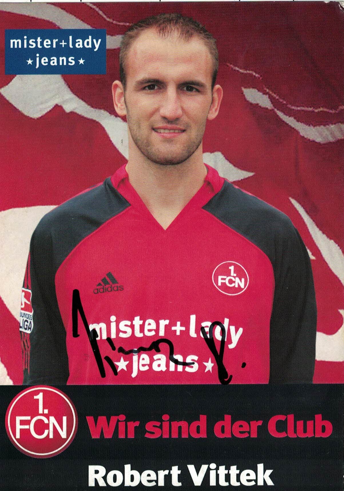 Robert Vittek 1. FC Nurnberg 2005/06 Podpisova karta autogram