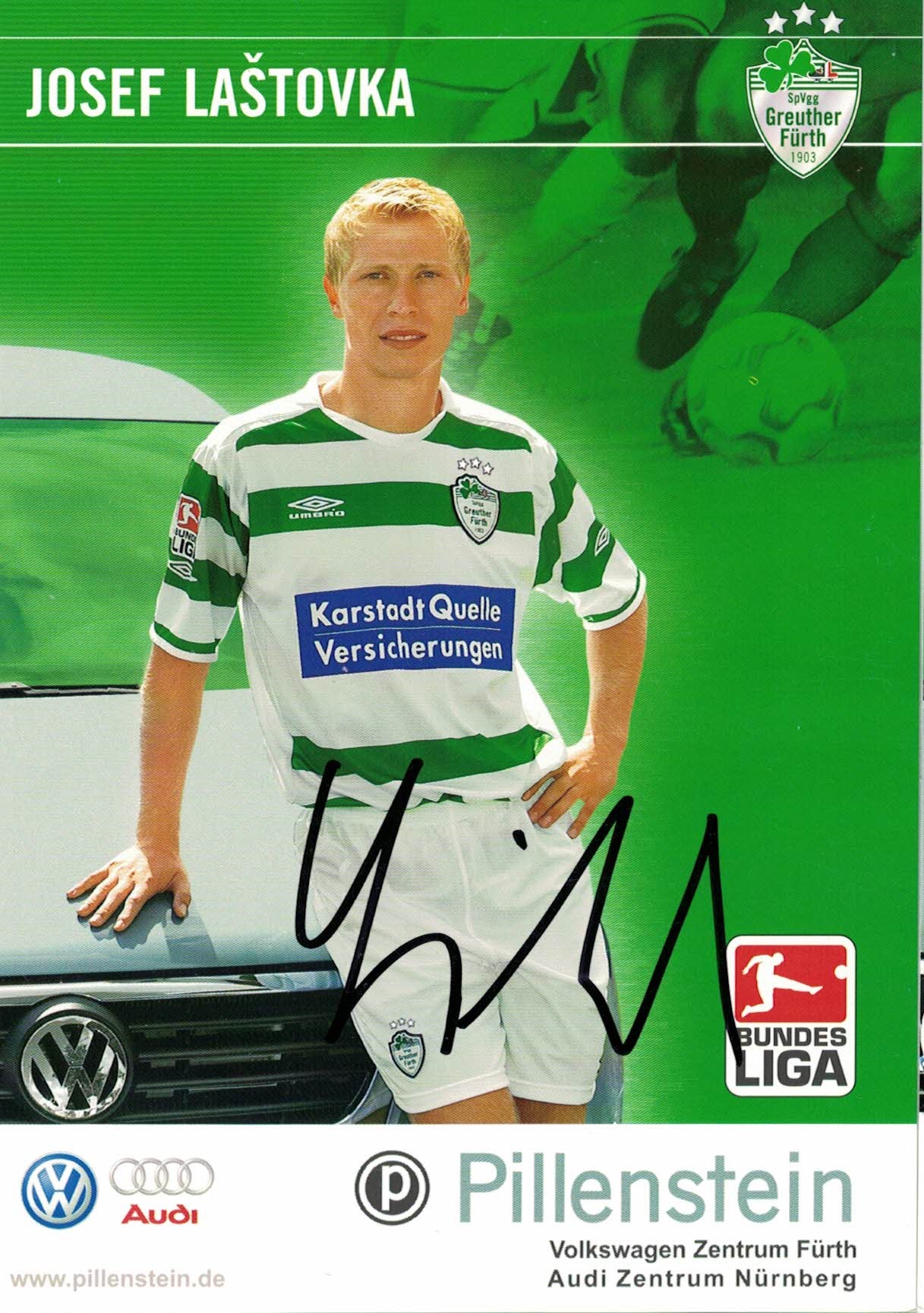 Josef Lastovka Greuther Furth 2005/06 Podpisova karta autogram