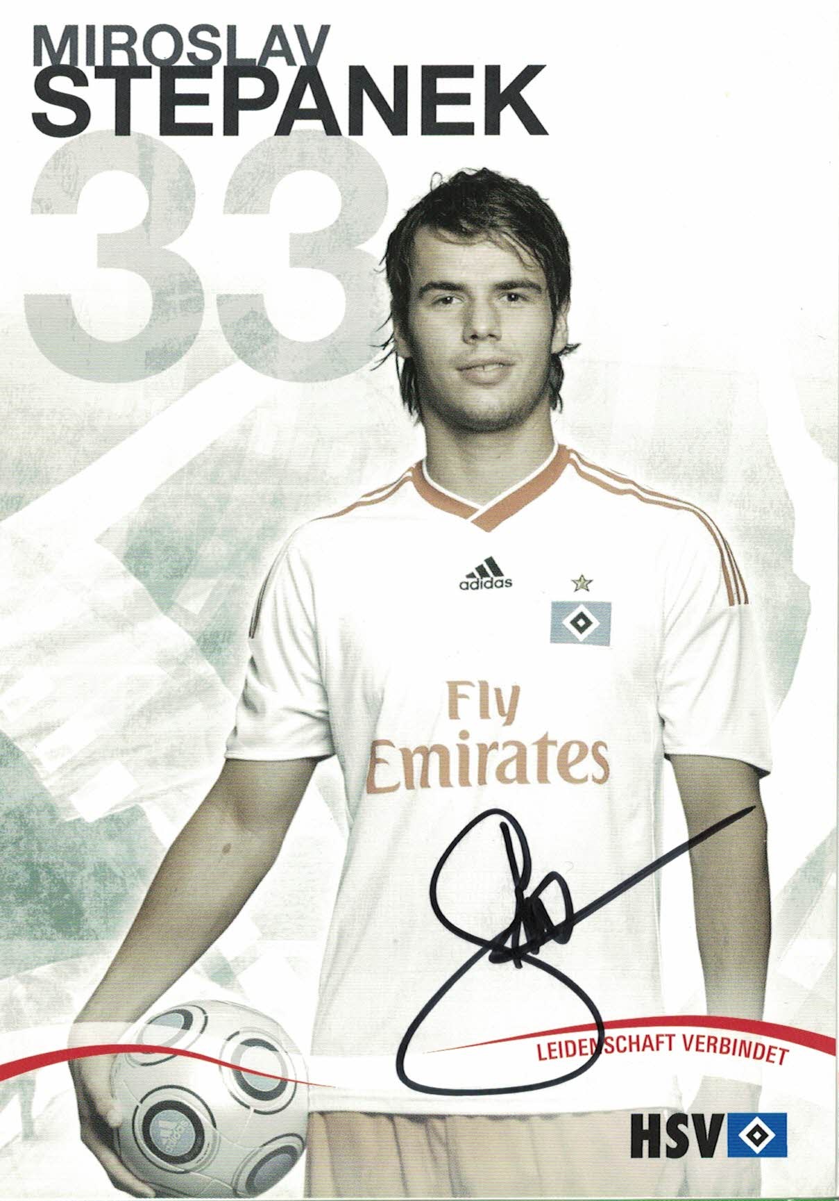 Miroslav Stepanek Hamburger SV 2009/10 Podpisova karta autogram