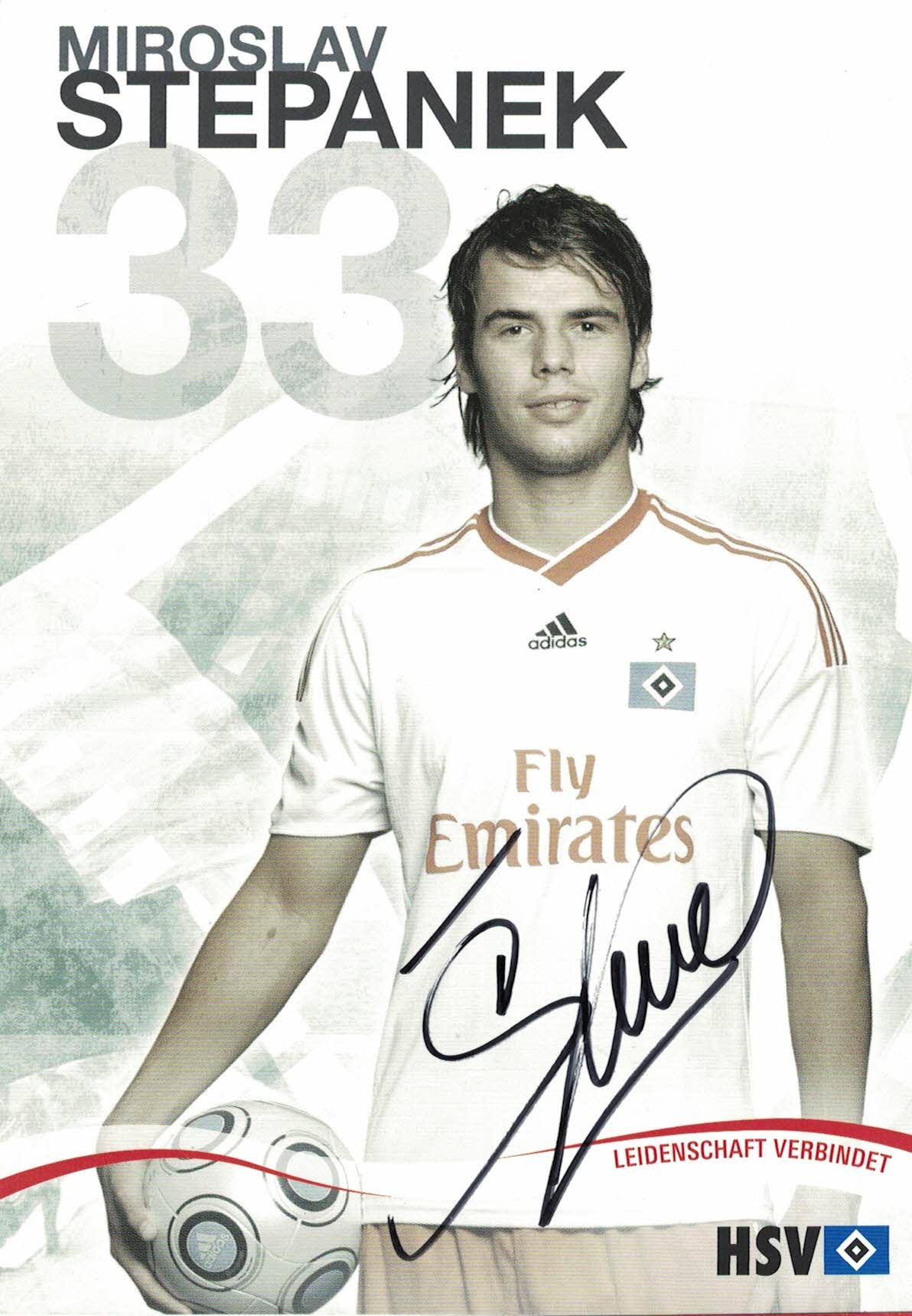 Miroslav Stepanek Hamburger SV 2009/10 Podpisova karta autogram