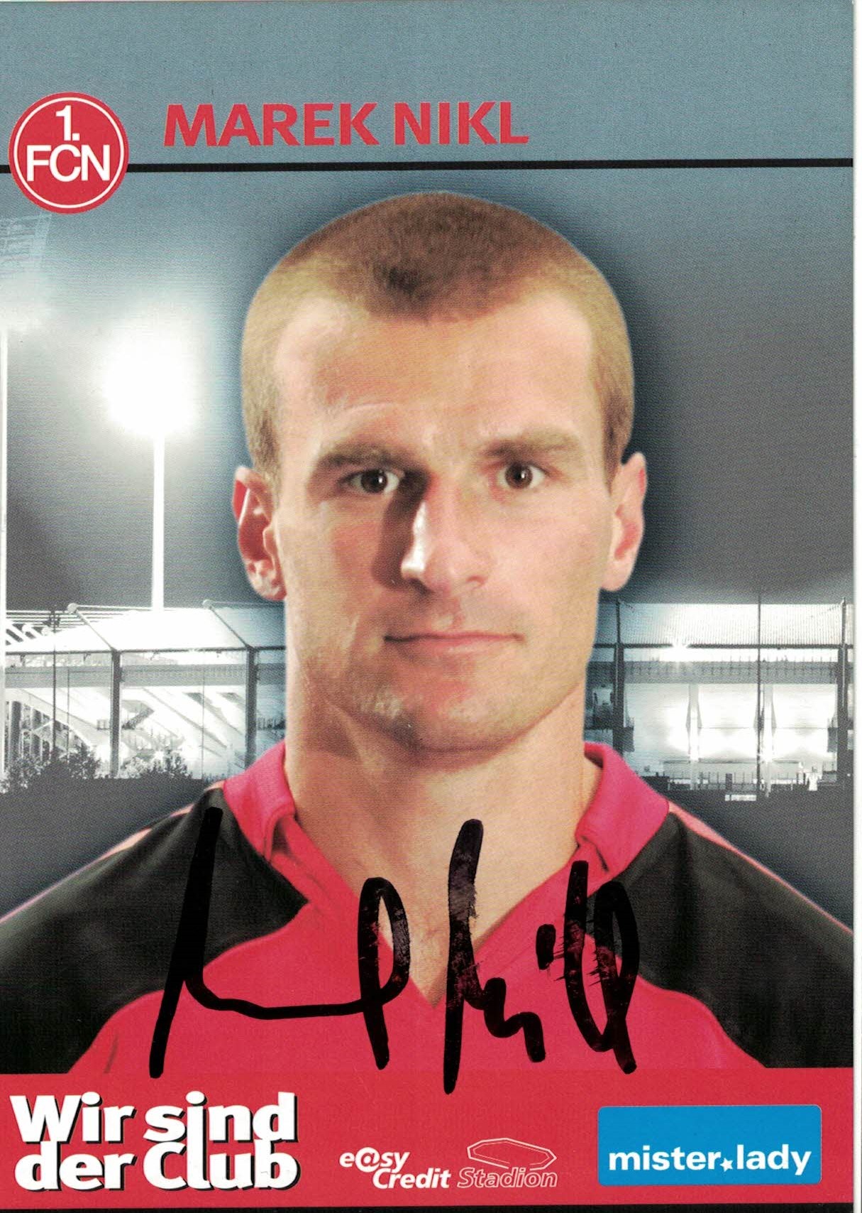 Marek Nikl 1. FC Nurnberg 2006/07 Podpisova karta autogram