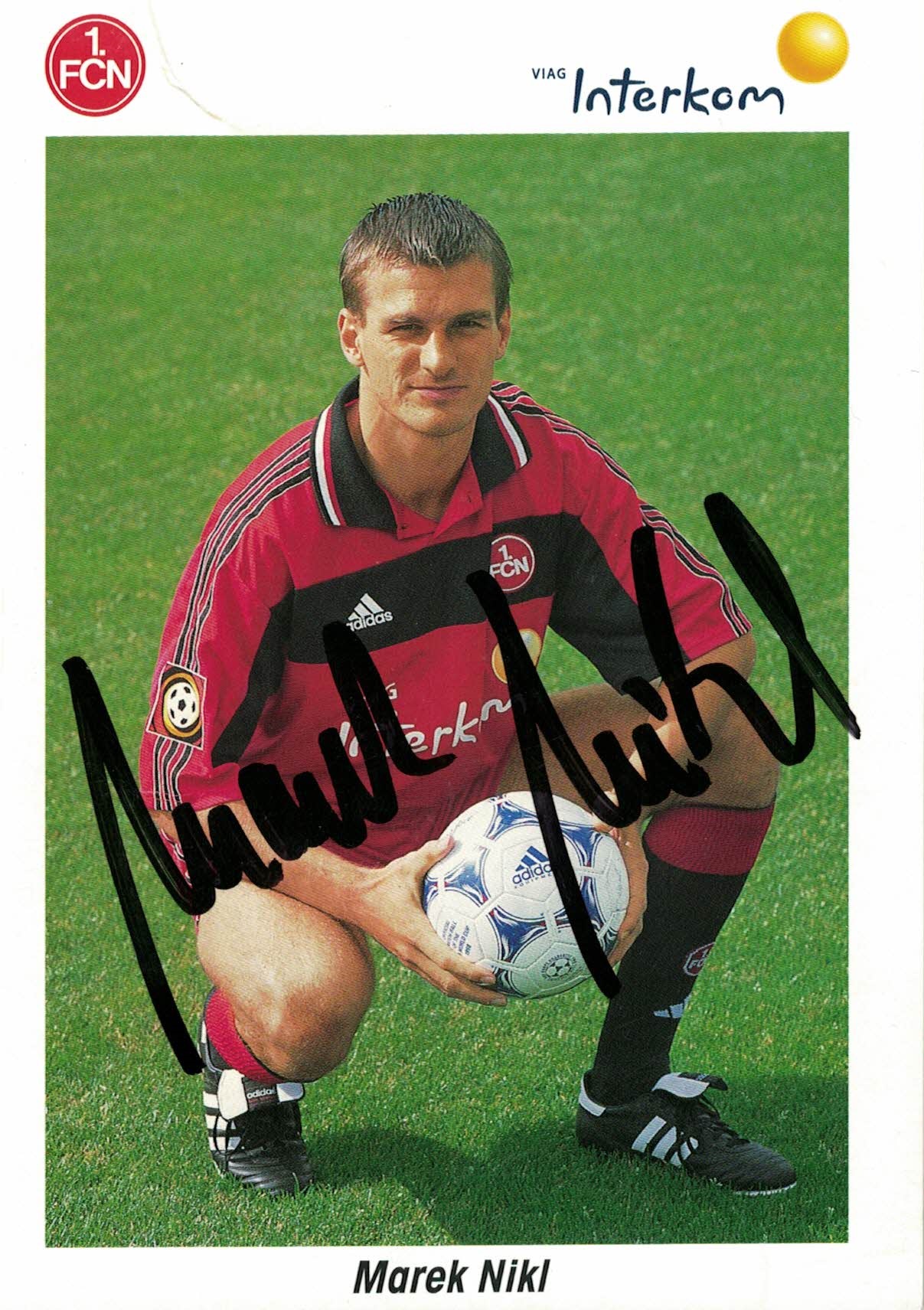 Marek Nikl 1. FC Nurnberg 1999/00 Podpisova karta autogram