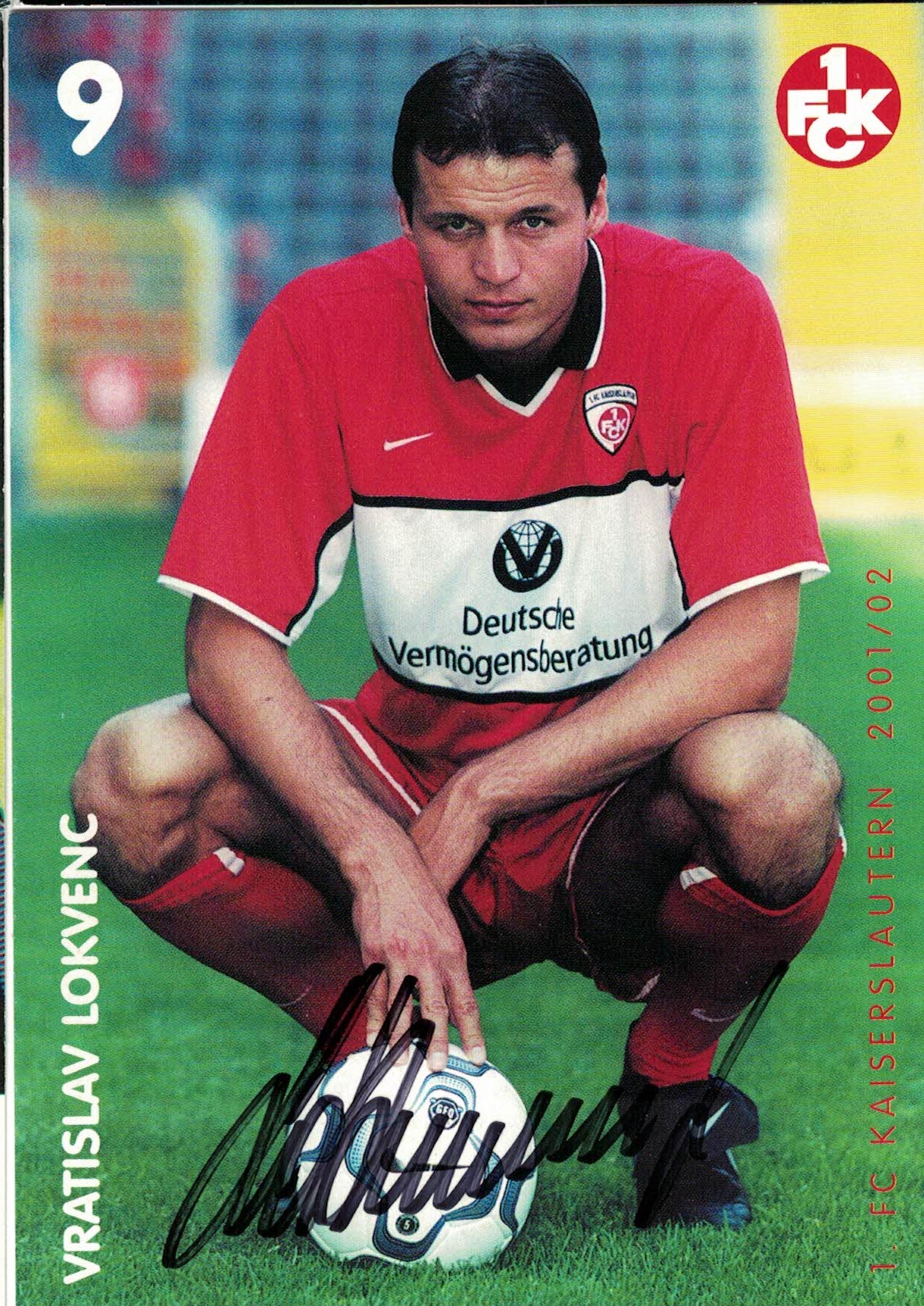 Vratislav Lokvenc 1. FC Kaiserslautern 2001/02 Podpisova karta autogram