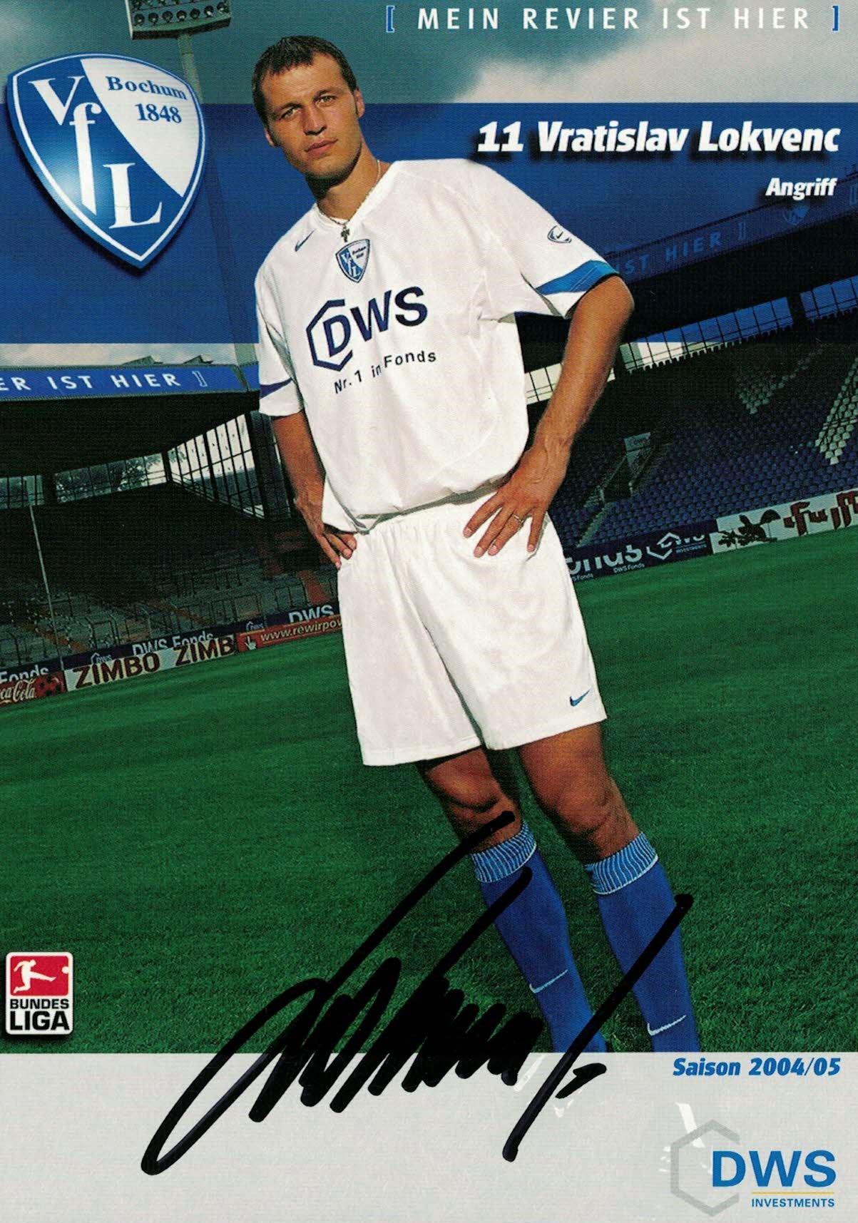 Vratislav Lokvenc VfL Bochum 2004/05 Podpisova karta autogram