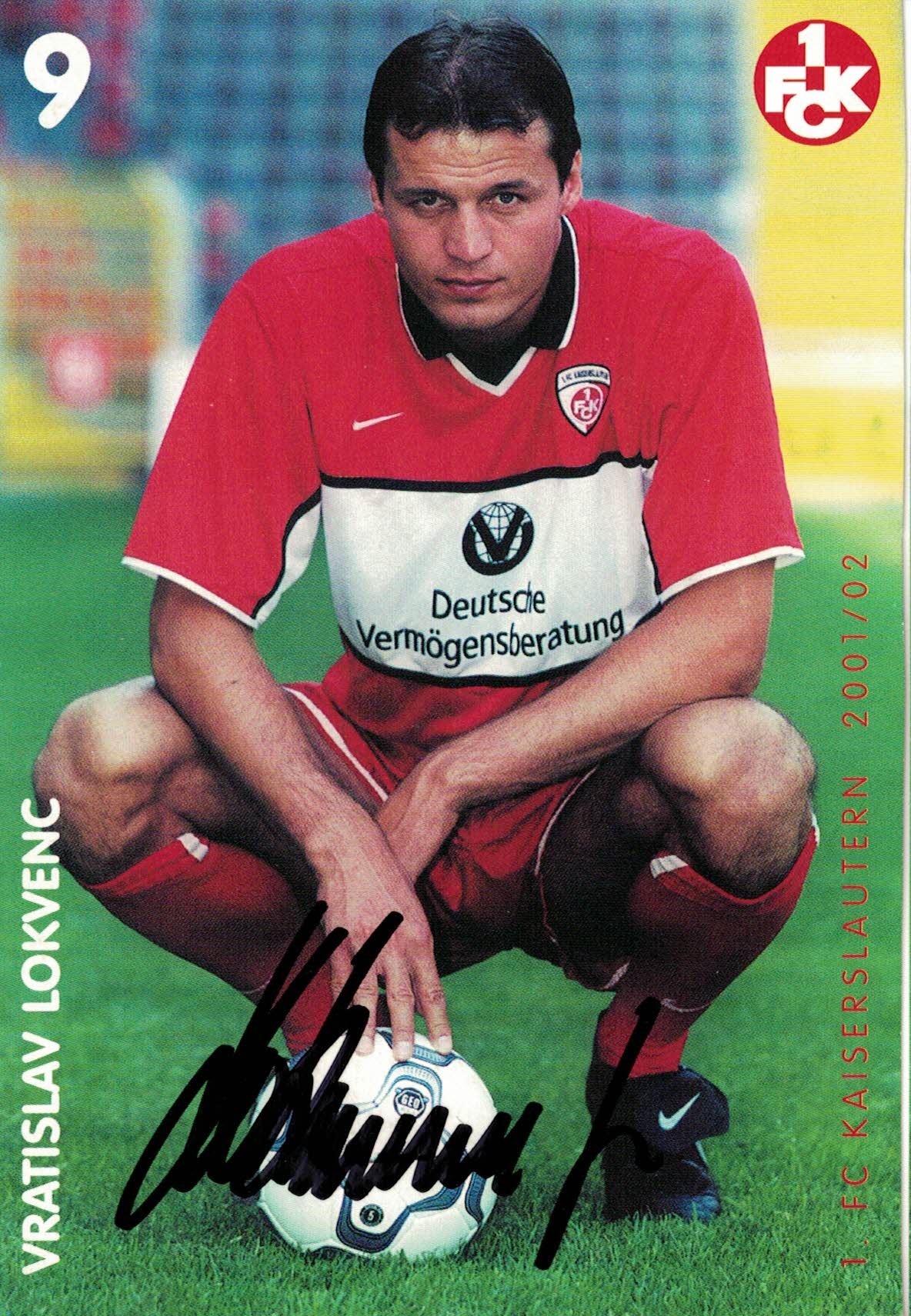 Vratislav Lokvenc 1. FC Kaiserslautern 2001/02 Podpisova karta autogram