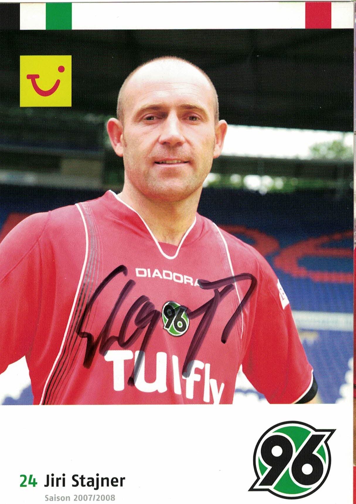 Jiri Stajner Hannover 96 2007/08 Podpisova karta autogram