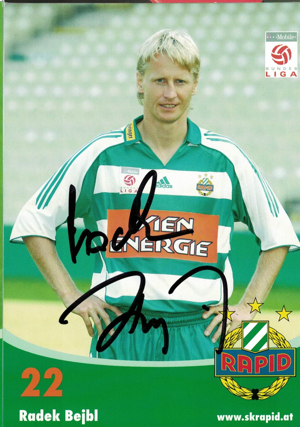 Radek Bejbl Rapid Wien 2005/06 Podpisova karta autogram