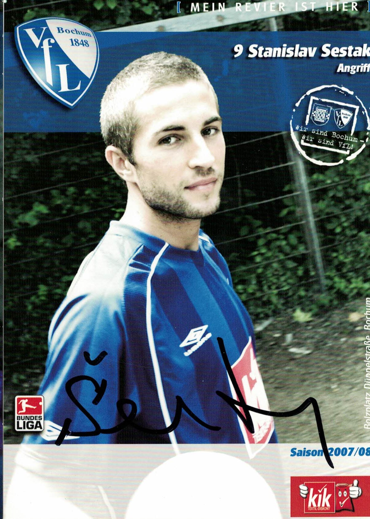Stanislav Sestak VfL Bochum 2007/08 Podpisova karta autogram