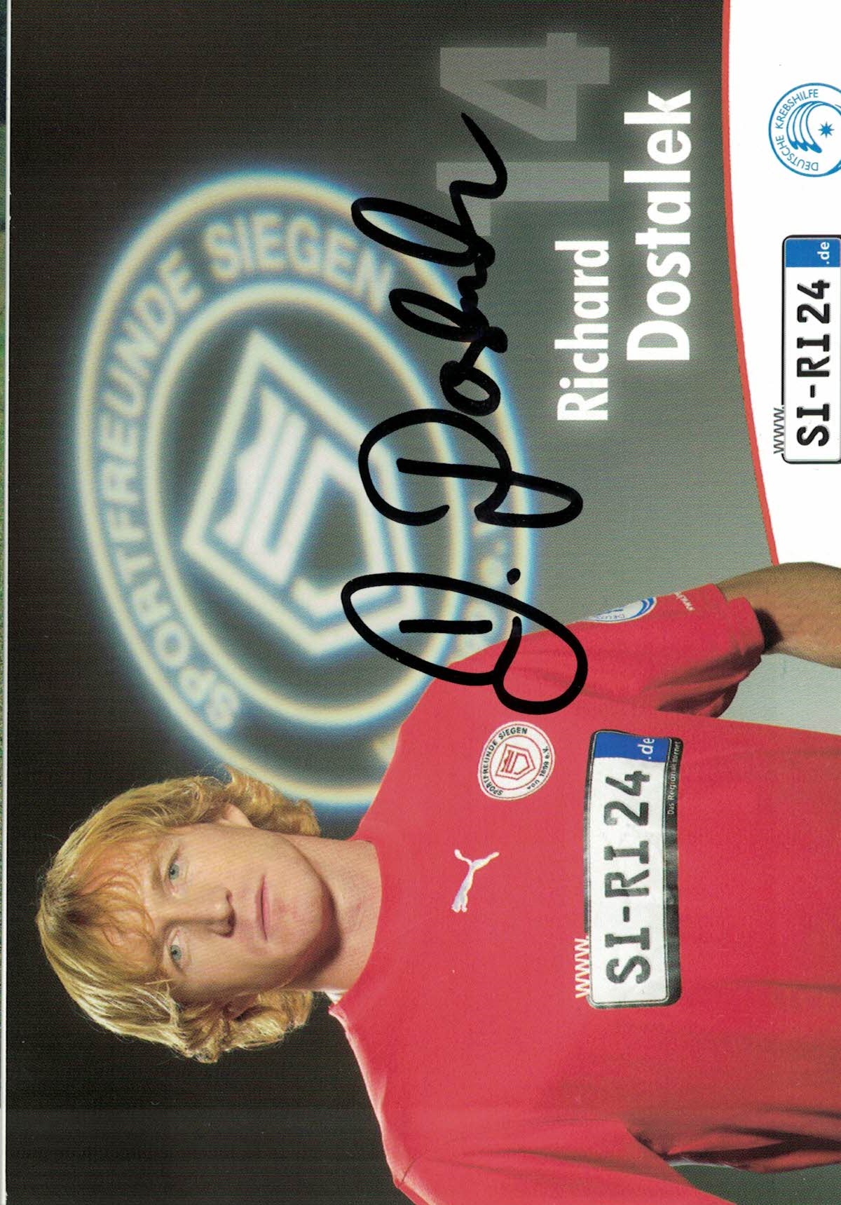 Richard Dostalek Sportfreunde Siegen 2007/08 Podpisova karta autogram