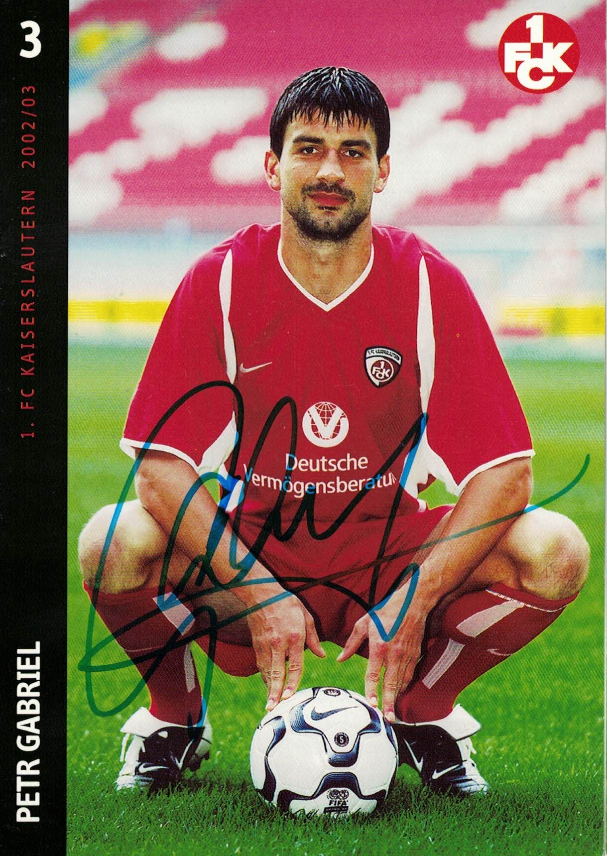 Petr Gabriel 1. FC Kaiserslautern 2002/03 Podpisova karta autogram