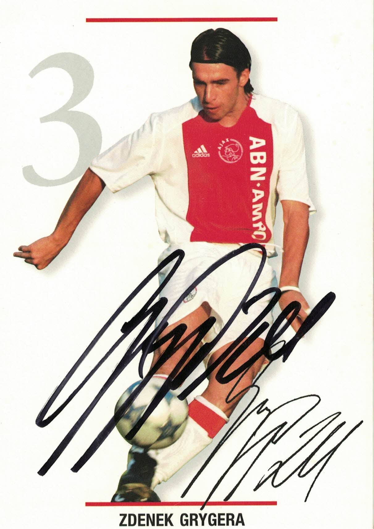 Zdenek Grygera Ajax Amsterdam 2005/06 Podpisova karta autogram