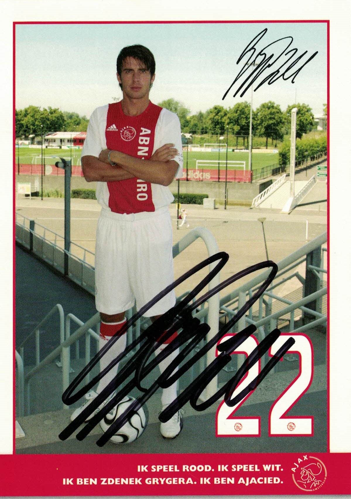 Zdenek Grygera Ajax Amsterdam 2006/07 Podpisova karta autogram