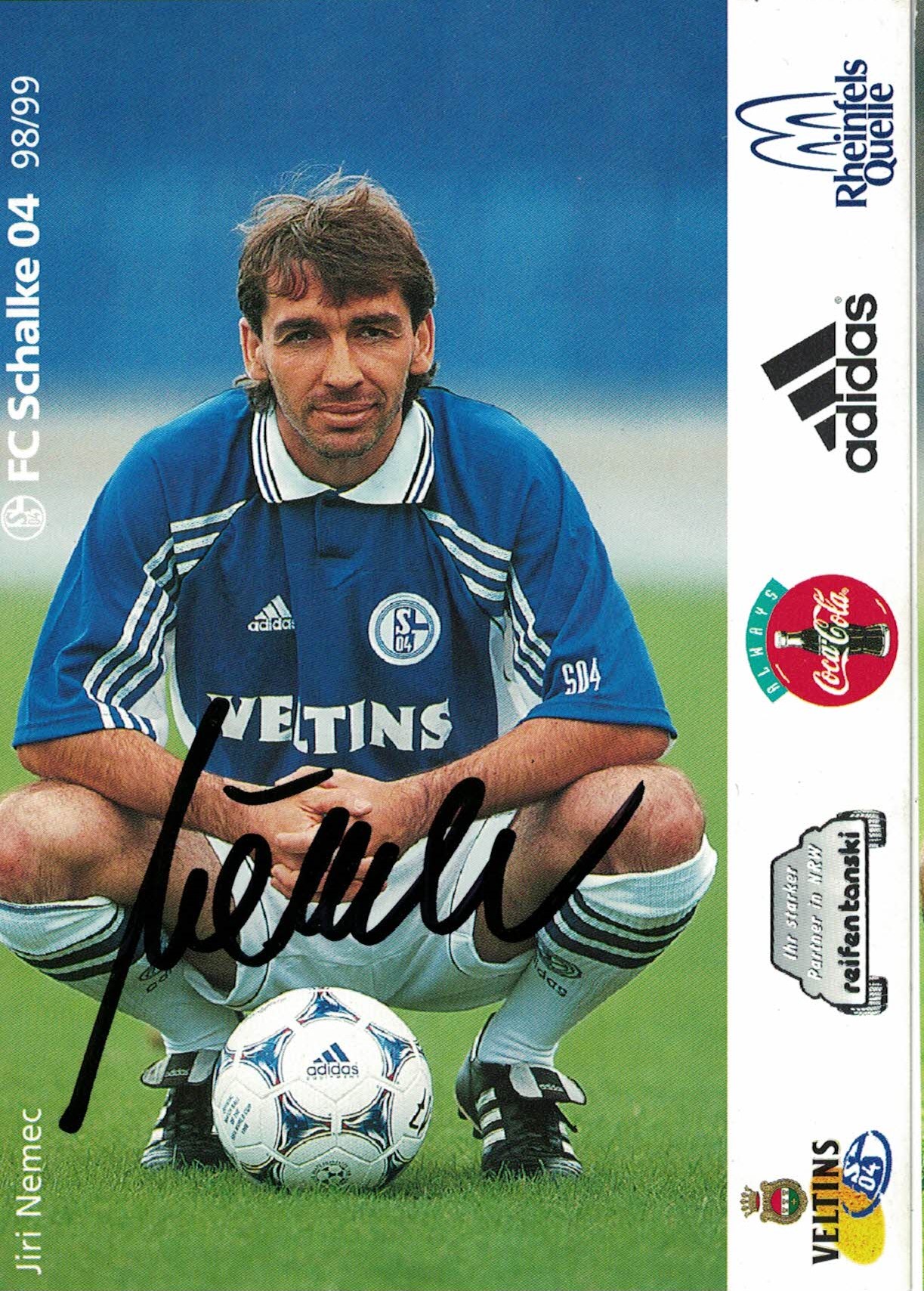 Jiri Nemec Schalke 04 1998/99 Podpisova karta autogram