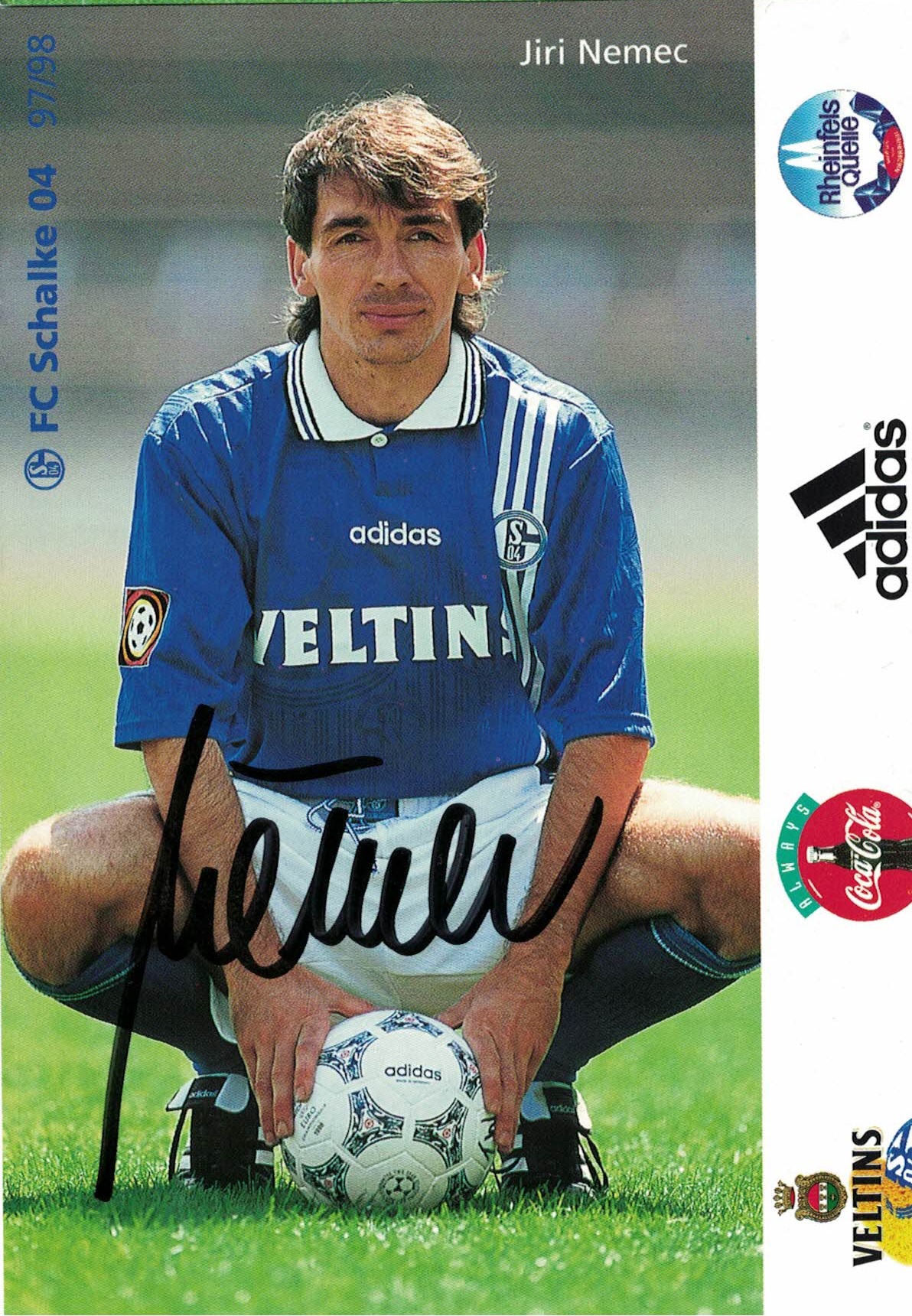 Jiri Nemec Schalke 04 1997/98 Podpisova karta autogram