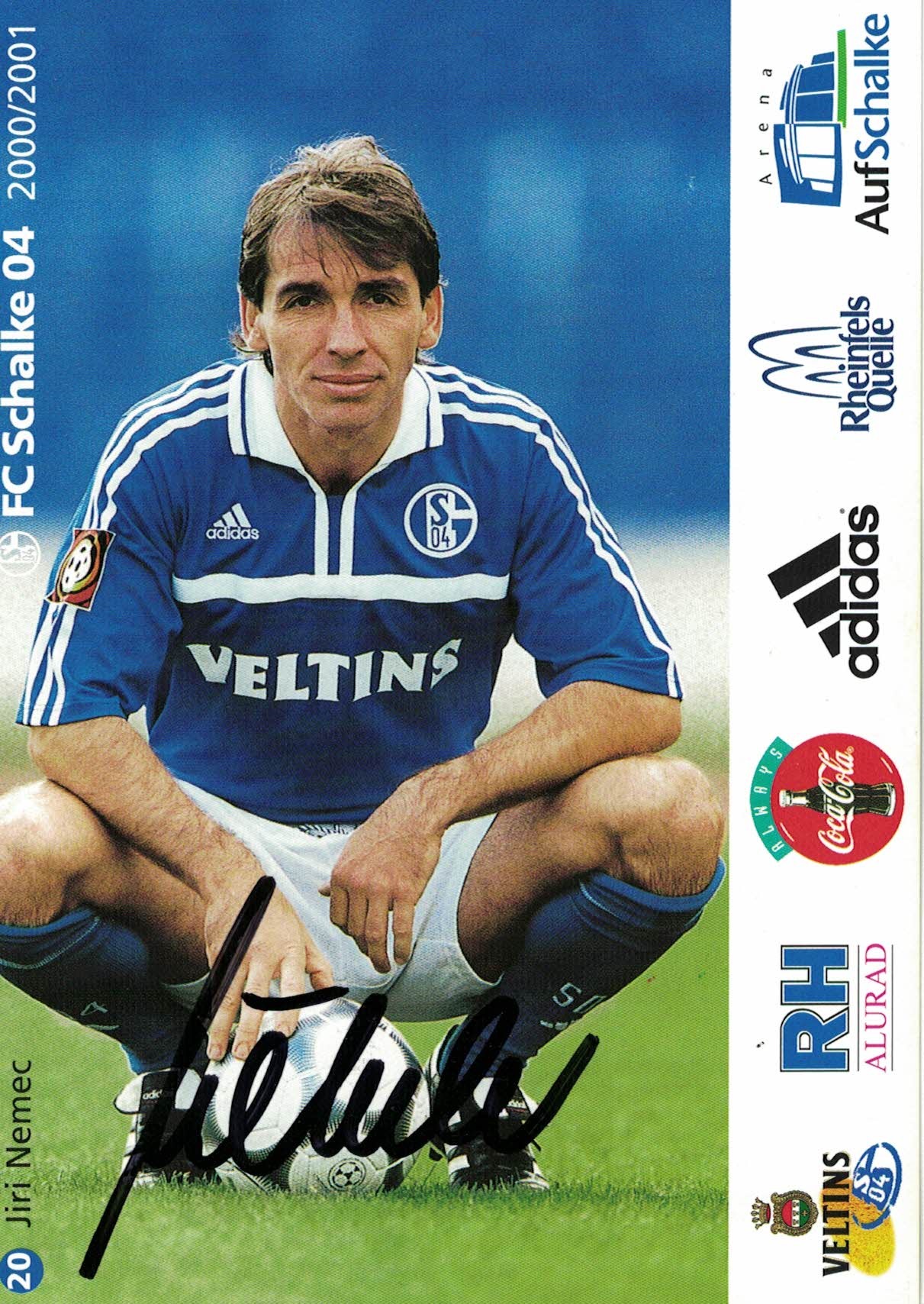 Jiri Nemec Schalke 04 2000/01 Podpisova karta autogram