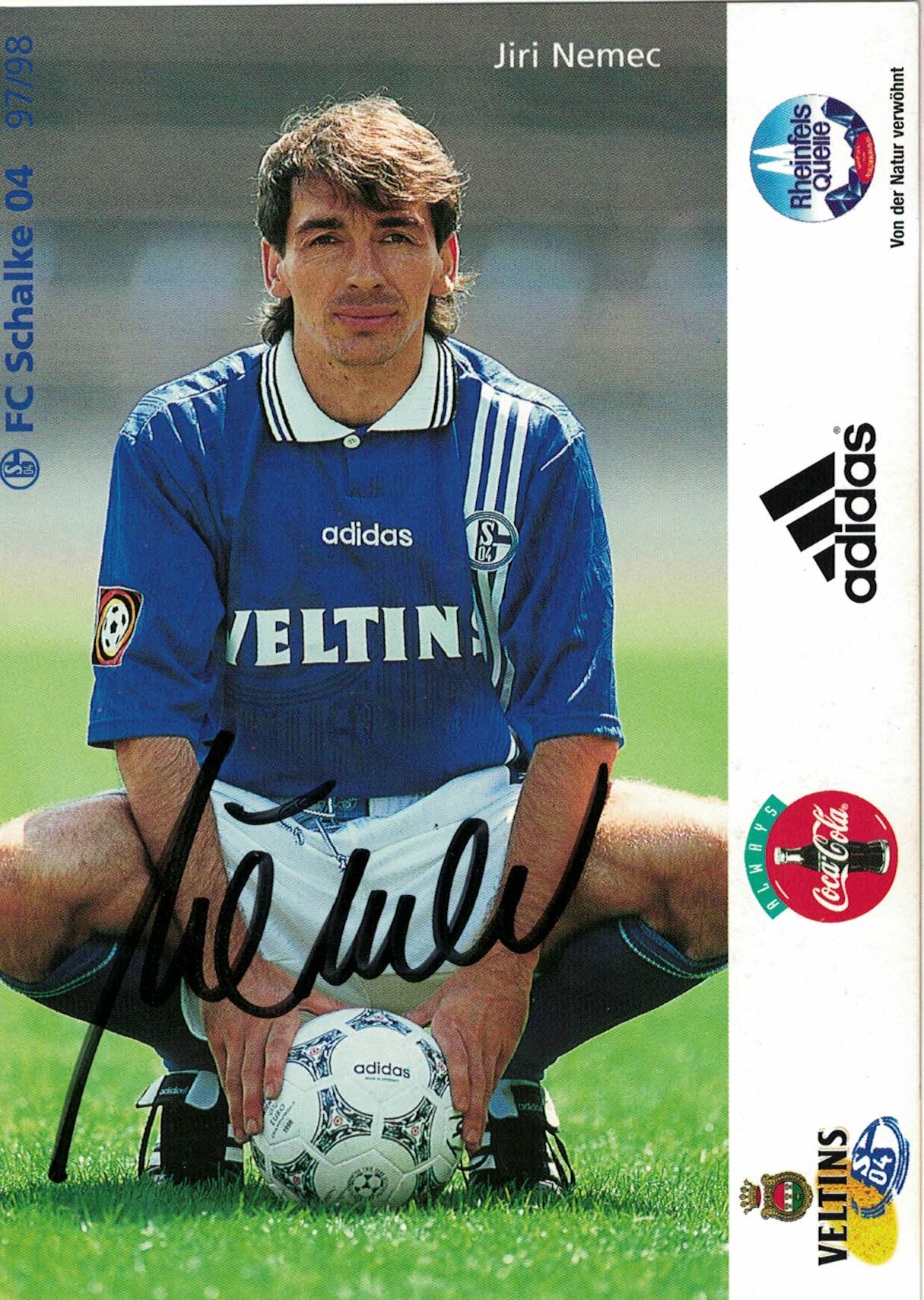 Jiri Nemec Schalke 04 1997/98 Podpisova karta autogram