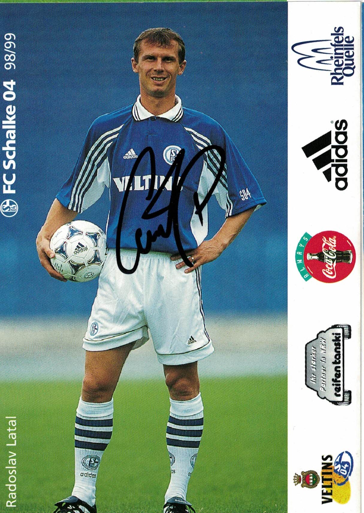 Radoslav Latal Schalke 04 1998/99 Podpisova karta autogram