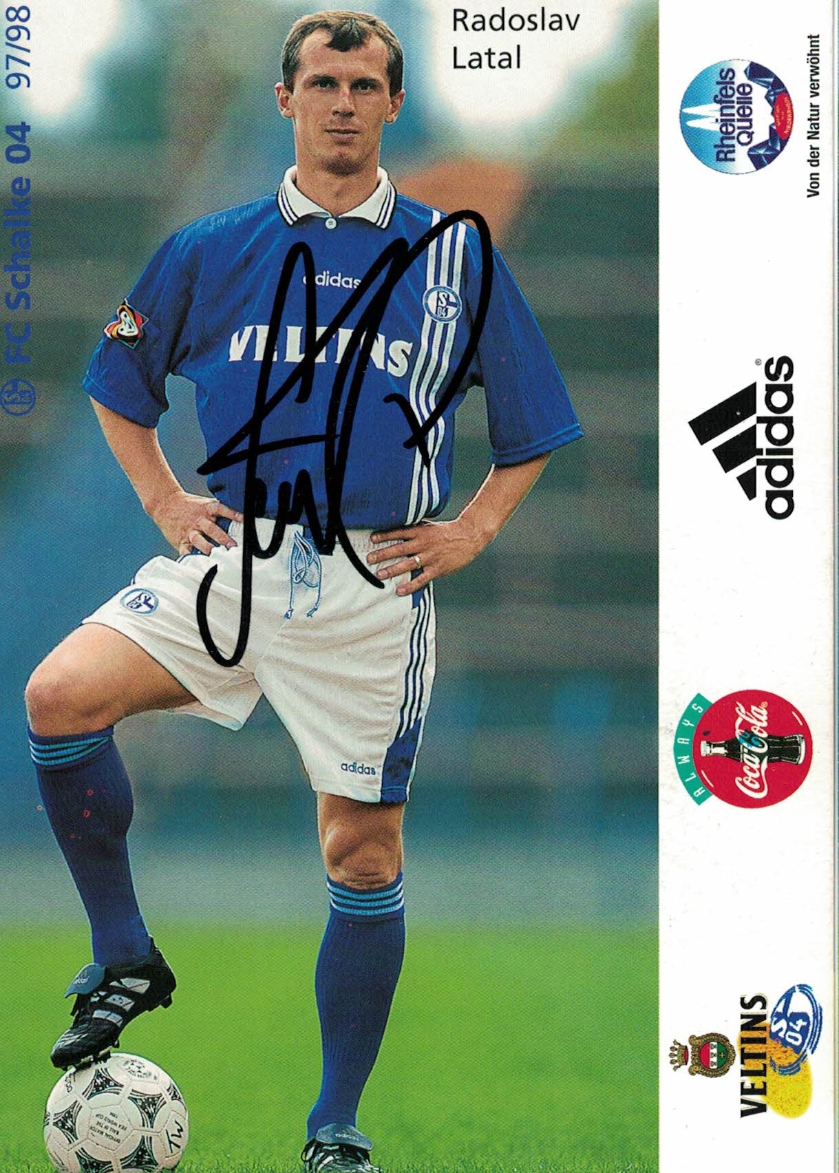 Radoslav Latal Schalke 04 1997/98 Podpisova karta autogram