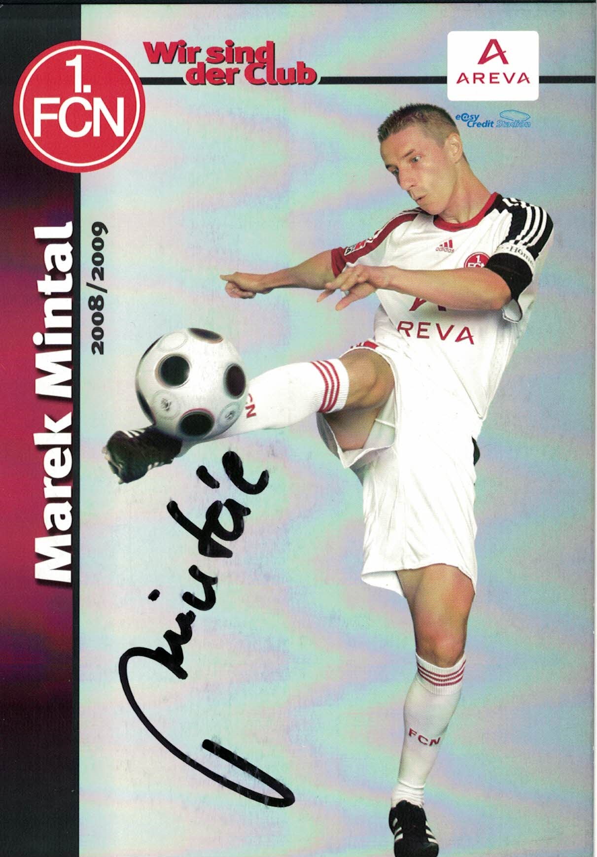 Marek Mintal 1. FC Nurnberg 2008/09 Podpisova karta autogram