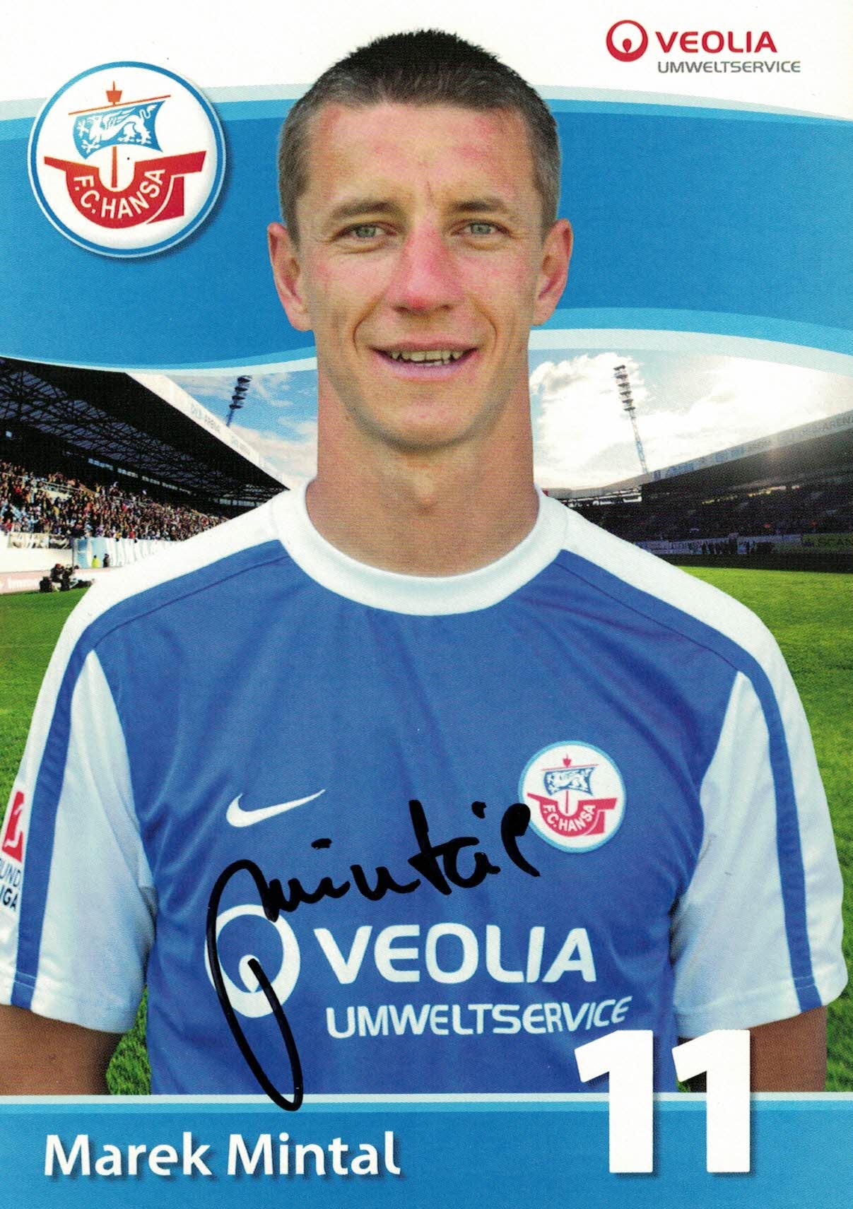 Marek Mintal Hansa Rostock 2011/12 Podpisova karta autogram