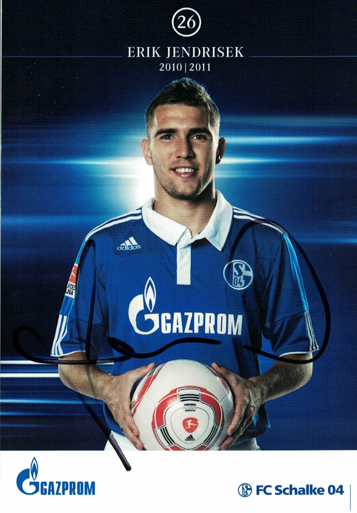 Erik Jendrisek Schalke 04 2010/11 Podpisova karta autogram