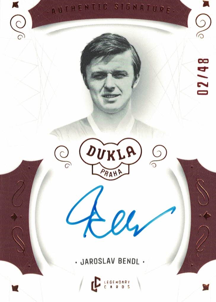 Jaroslav Bendl Dukla Praha Bravo Dukla Legendary Cards Authentic Signature Orange /48 #AS-BEJ