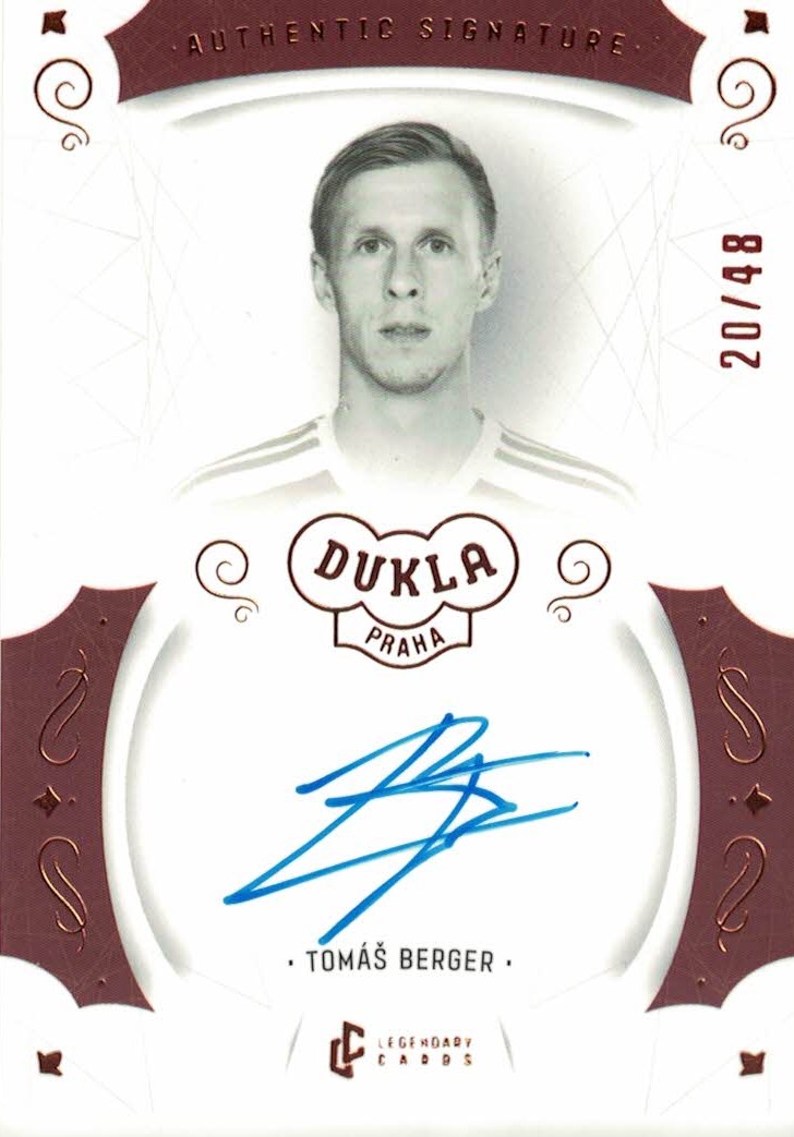 Tomas Berger Dukla Praha Bravo Dukla Legendary Cards Authentic Signature Orange /48 #AS-BET