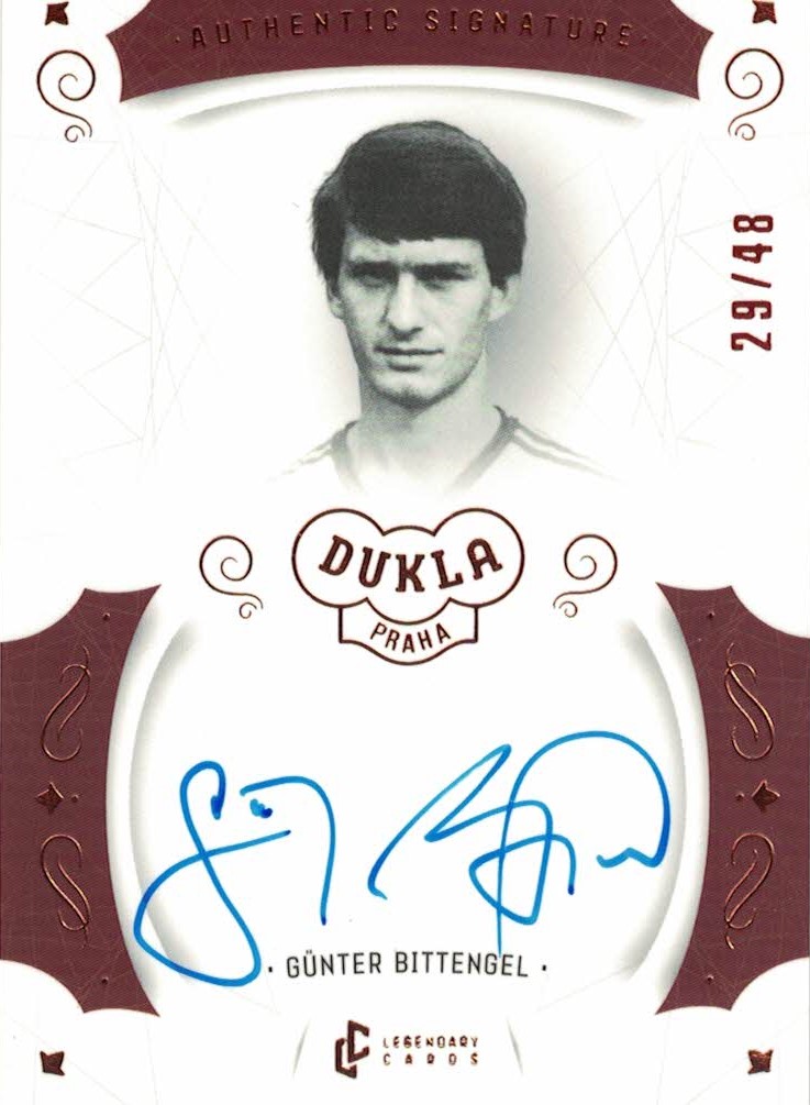 Gunter Bittengel Dukla Praha Bravo Dukla Legendary Cards Authentic Signature Orange /48 #AS-BIG