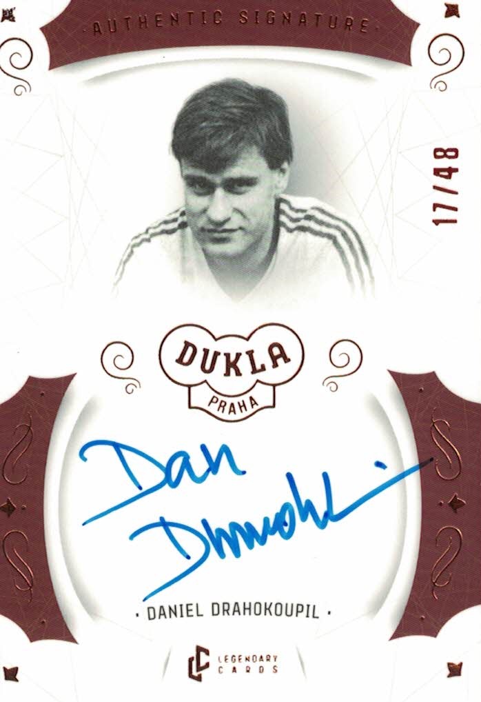 Daniel Drahokoupil Dukla Praha Bravo Dukla Legendary Cards Authentic Signature Orange /48 #AS-DRD