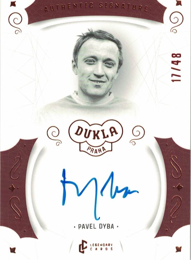 Pavel Dyba Dukla Praha Bravo Dukla Legendary Cards Authentic Signature Orange /48 #AS-DYP