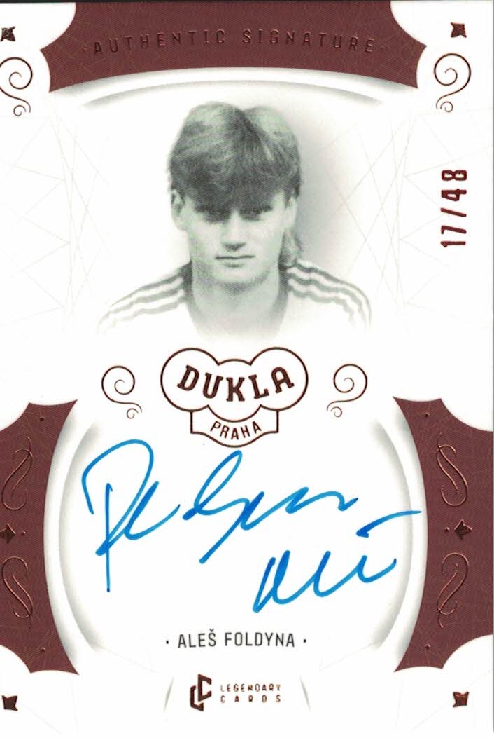 Ales Foldyna Dukla Praha Bravo Dukla Legendary Cards Authentic Signature Orange /48 #AS-FOA