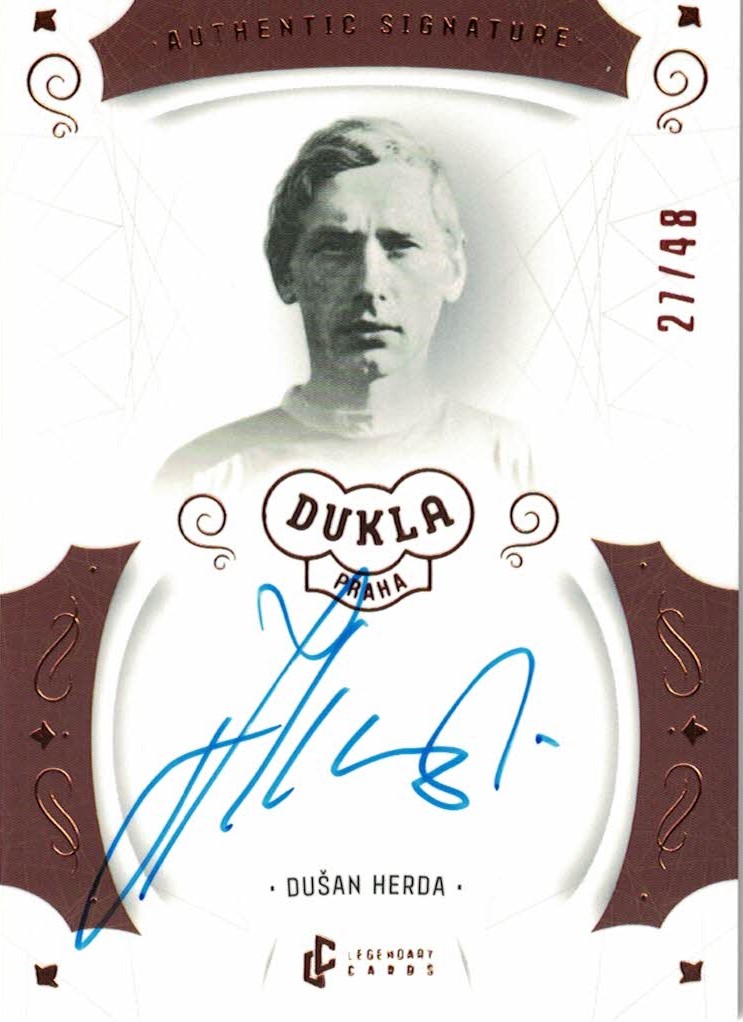 Dusan Herda Dukla Praha Bravo Dukla Legendary Cards Authentic Signature Orange /48 #AS-HED