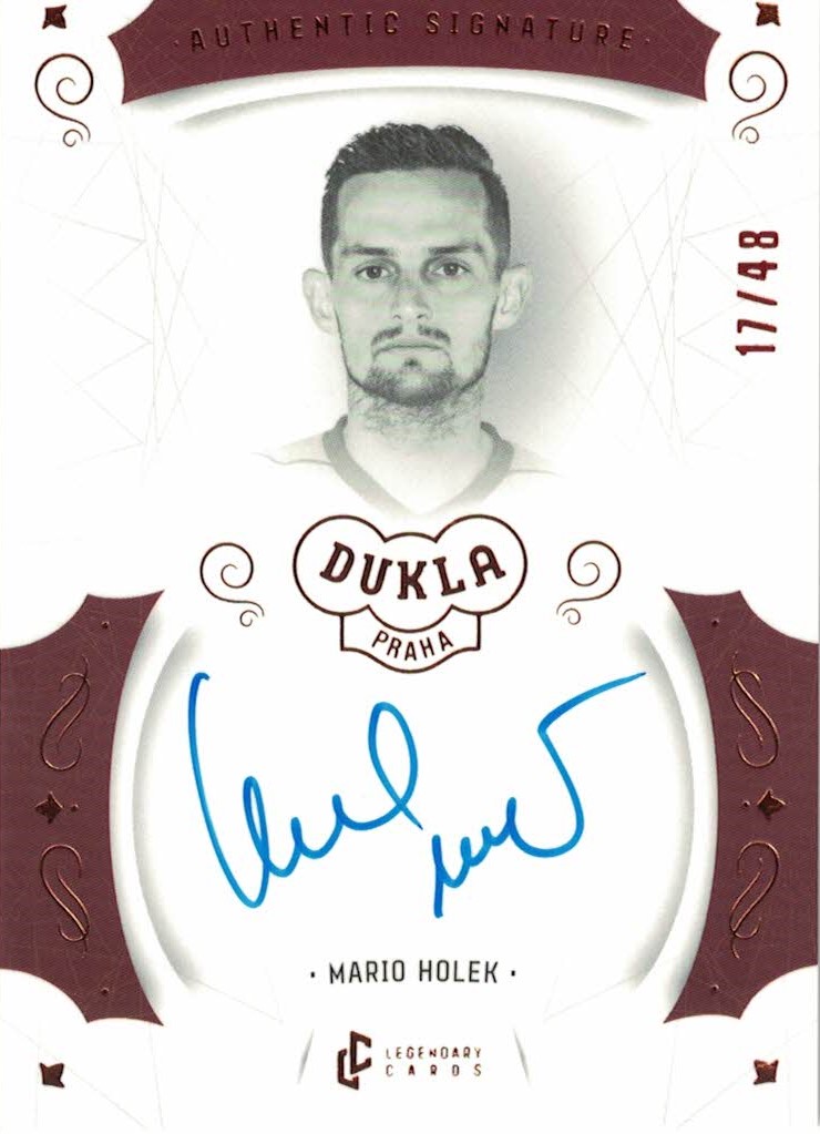 Mario Holek Dukla Praha Bravo Dukla Legendary Cards Authentic Signature Orange /48 #AS-HOM