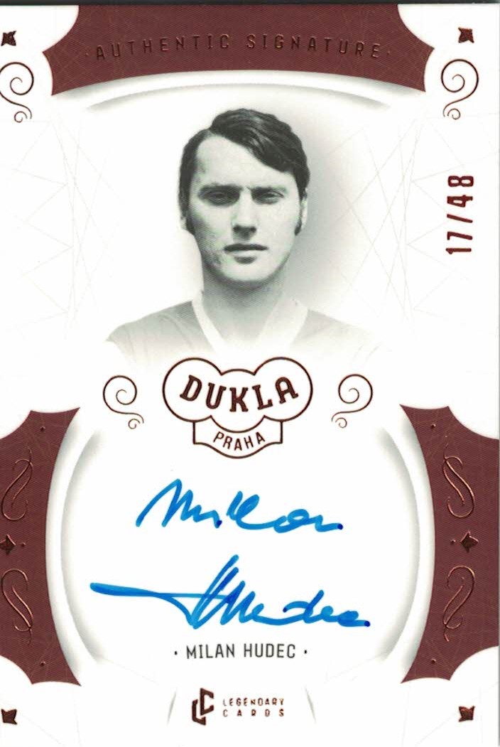 Milan Hudec Dukla Praha Bravo Dukla Legendary Cards Authentic Signature Orange /48 #AS-HUM