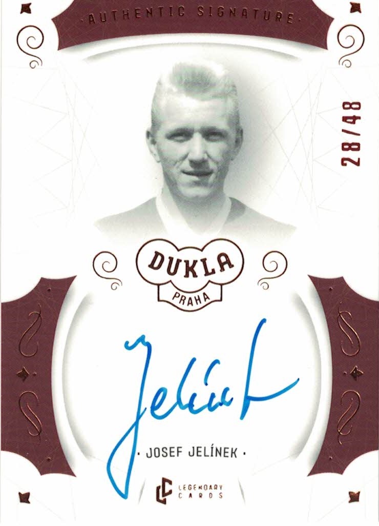 Josef Jelinek Dukla Praha Bravo Dukla Legendary Cards Authentic Signature Orange /48 #AS-JEO