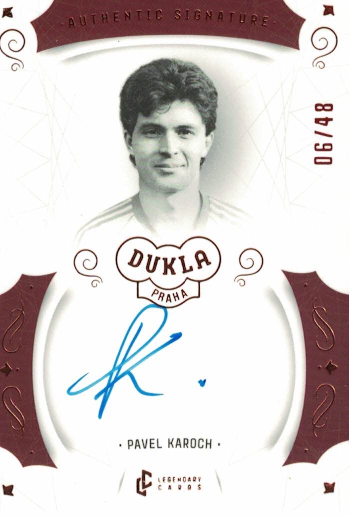 Pavel Karoch Dukla Praha Bravo Dukla Legendary Cards Authentic Signature Orange /48 #AS-KAP