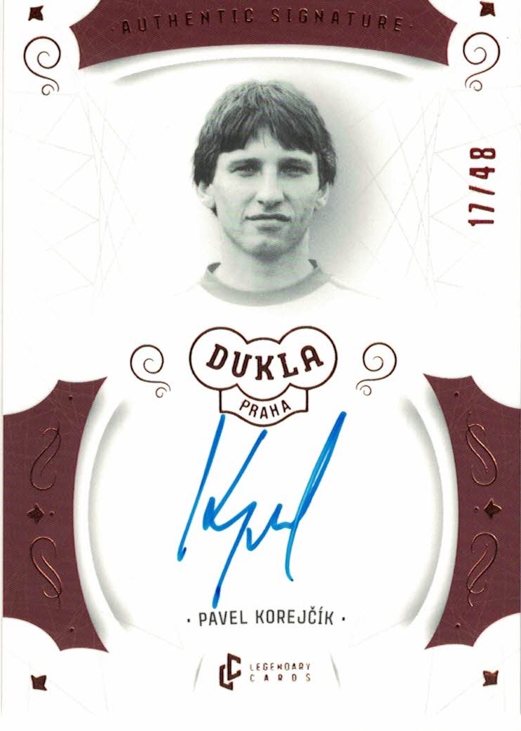 Pavel Korejcik Dukla Praha Bravo Dukla Legendary Cards Authentic Signature Orange /48 #AS-KOP